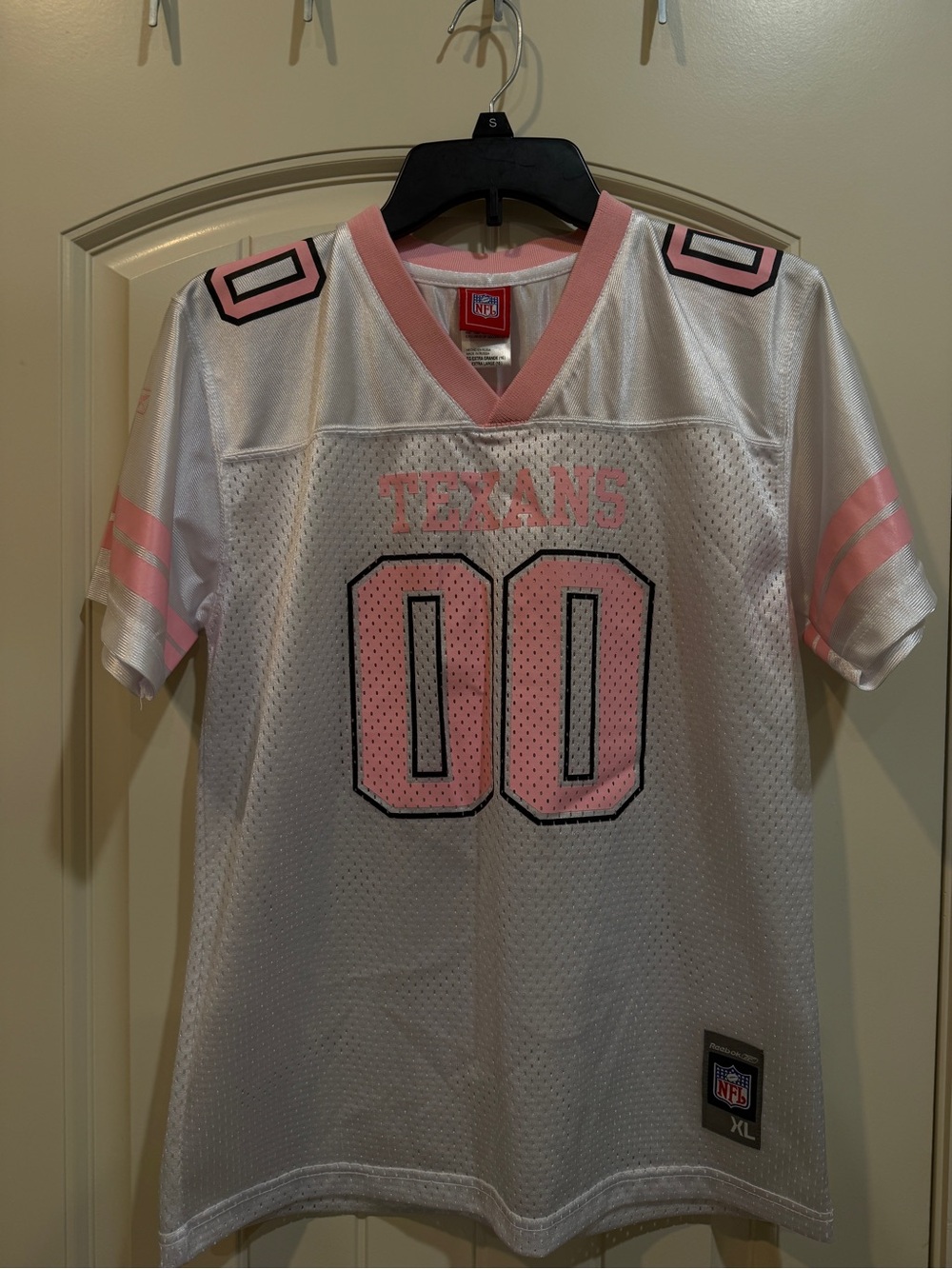 NFL Texans White and Pink Women's Football Jersey
